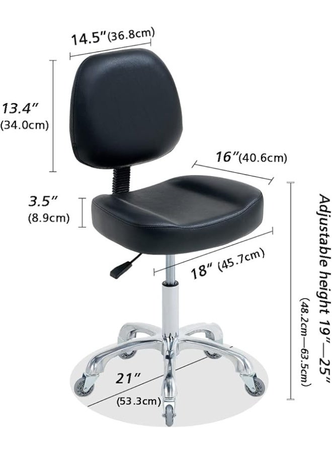 Ergonomic Vanity Rolling Chair with Wheels - Armless Task Chair for Makeup, Bedrooms, and Professional Beauty Studios - Image 4